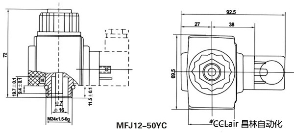 油研型液壓閥用電磁鐵線圈，MFJ12-YC交流濕式閥用電磁鐵,MFZ12-YC直流濕式閥用電磁鐵,比例電磁鐵